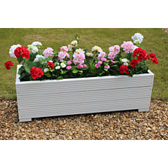 White 1m Length Wooden Planter Box - 100x32x33 (cm) great for Patios and Decking