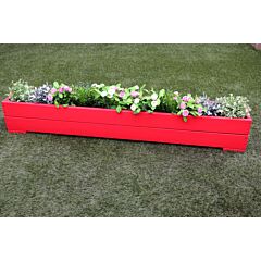 Red Outdoor Wooden Garden Planter Trough Smooth Boards  - 180x22x23 (cm)
