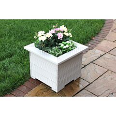 Muted Clay Square Wooden Planter Mitered - 47x47x43 (cm) great for Small shrubs