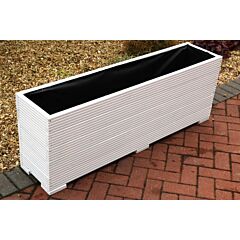 White 6ft Wooden Planter - 180x32x53 (cm) great for Bamboo Screening