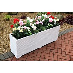 White 6ft Wooden Planter - 180x32x53 (cm) great for Bamboo Screening