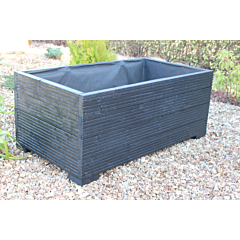 Black 1m Length Wooden Planter Box - 100x56x43 (cm) great for Vegetable Gardens