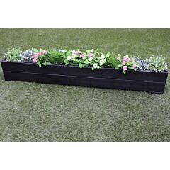 Black Outdoor Wooden Garden Planter Trough Smooth Boards  - 180x22x23 (cm)