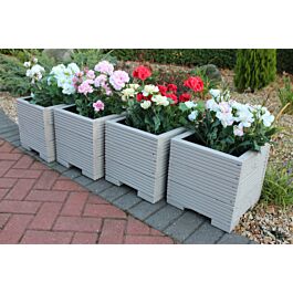 Square Wooden Garden Planter Painted in Muted Clay cm Pair Of 32x32x33 