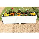 White 5ft Wooden Planter Box - 150x44x43 (cm) great for Vegetable Gardens