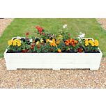 White 5ft Wooden Planter Box - 150x56x33 (cm) great for Bedding plants and Flowers