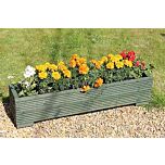 Green 1m Length Wooden Planter Box - 100x22x23 (cm) great for Balconies and Small Herb Gardens
