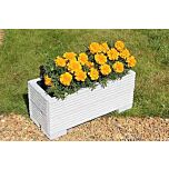 White Small Wooden Planter - 50x22x23 (cm) great for Balconies and Small Herb Gardens