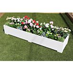 White Wooden Planter 2m Length - 200x56x33 (cm) great for Bedding plants and Flowers