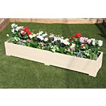 Cream Wooden Planter 2m Length - 200x44x33 (cm) great for Bedding plants and Flowers