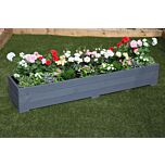 Grey Wooden Planter 2m Length - 200x44x33 (cm) great for Bedding plants and Flowers