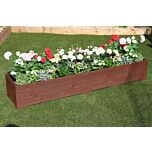 Brown Wooden Planter 2m Length - 200x44x33 (cm) great for Bedding plants and Flowers