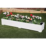 White Wooden Planter 2m Length - 200x44x33 (cm) great for Bedding plants and Flowers