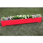 Red Outdoor Wooden Garden Planter Trough Smooth Boards  - 180x22x23 (cm)
