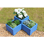 Blue Wooden Tiered Corner Planter - 60x60x33 (cm) great for Balconies and Small Herb Gardens
