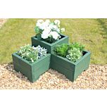 Wild Thyme Green Wooden Tiered Corner Planter - 60x60x33 (cm) great for Balconies and Small Herb Gardens