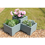 Wild Thyme Wooden Tiered Corner Planter - 60x60x33 (cm) great for Balconies and Small Herb Gardens