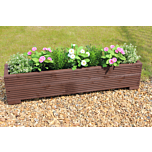 Brown 1m Length Wooden Planter Box - 100x22x23 (cm) great for Balconies and Small Herb Gardens