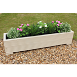 Cream 1m Length Wooden Planter Box - 100x22x23 (cm) great for Balconies and Small Herb Gardens