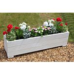 White 4ft Wooden Trough Planter - 120x32x33 (cm) great for Patios and Decking