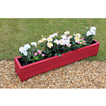 Red 4ft Wooden Trough Planter - 120x22x23 (cm) great for Balconies and Small Herb Gardens