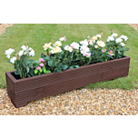 Brown 4ft Wooden Trough Planter - 120x22x23 (cm) great for Balconies and Small Herb Gardens