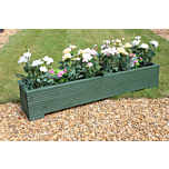 Green 4ft Wooden Trough Planter - 120x22x23 (cm) great for Balconies and Small Herb Gardens