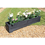 Black 4ft Wooden Trough Planter - 120x22x23 (cm) great for Balconies and Small Herb Gardens