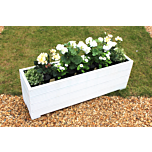 White 4ft Wooden Trough Planter - 120x32x43 (cm) great for Screening and Flowers