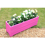 Pink 4ft Wooden Trough Planter - 120x32x43 (cm) great for Screening and Flowers
