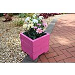 Pink Small Square Wooden Planter - 32x32x33 (cm) great for your Porch or Door