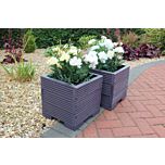 Purple Small Square Wooden Planter - 32x32x33 (cm) great for your Porch or Door
