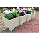 Cream Small Square Wooden Planter - 32x32x33 (cm) great for your Porch or Door