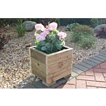 Pine Decking Small Square Wooden Planter - 32x32x33 (cm) great for your Porch or Door