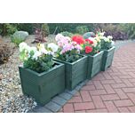 Green Small Square Wooden Planter - 32x32x33 (cm) great for your Porch or Door