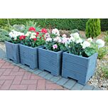 Grey Small Square Wooden Planter - 32x32x33 (cm) great for your Porch or Door
