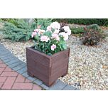 Brown Small Square Wooden Planter - 32x32x33 (cm) great for your Porch or Door