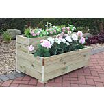 Pine Decking Tiered Wooden Planter - 100x50x53 (cm) great for Bedding plants and Flowers