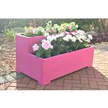 Pink Tiered Wooden Planter - 100x50x53 (cm) great for Bedding plants and Flowers