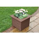 Brown Square Wooden Planter Mitered - 47x47x43 (cm) great for Small shrubs