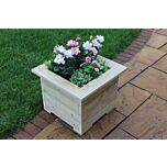 Pine Decking Square Wooden Planter Mitered - 47x47x43 (cm) great for Small shrubs