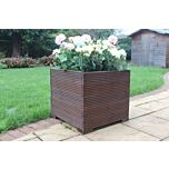 Brown Large Square Wooden Planter - 56x56x53 (cm) great for Patios and Decking