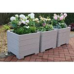 Muted Clay Square Wooden Planter - 44x44x43 (cm) great for Small shrubs