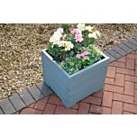 Wild Thyme Green Square Wooden Planter - 44x44x43 (cm) great for Small shrubs