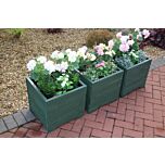 Green Square Wooden Planter - 44x44x43 (cm) great for Small shrubs