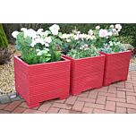 Red Square Wooden Planter - 44x44x43 (cm) great for Small shrubs
