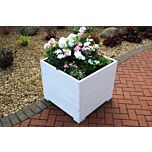 White Extra Large Square Wooden Planter - 68x68x63 (cm) great for Tall Plants and Trees