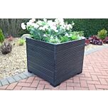 Black Extra Large Square Wooden Planter - 68x68x63 (cm) great for Tall Plants and Trees