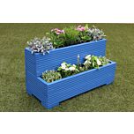 Blue Tiered Wooden Planter - 80x35x43 (cm) great for Screening and Flowers