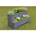 Grey Tiered Wooden Planter - 80x35x43 (cm) great for Screening and Flowers